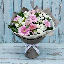 Букет цветов из:  Герберы, Альстромерии и Хризантемы в Приводино