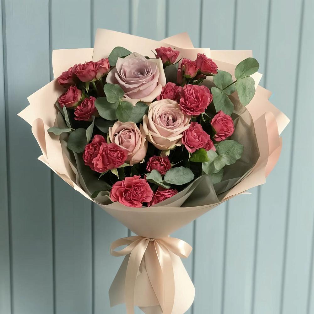 Букет цветов из: Гвоздики и Розы в Приводино