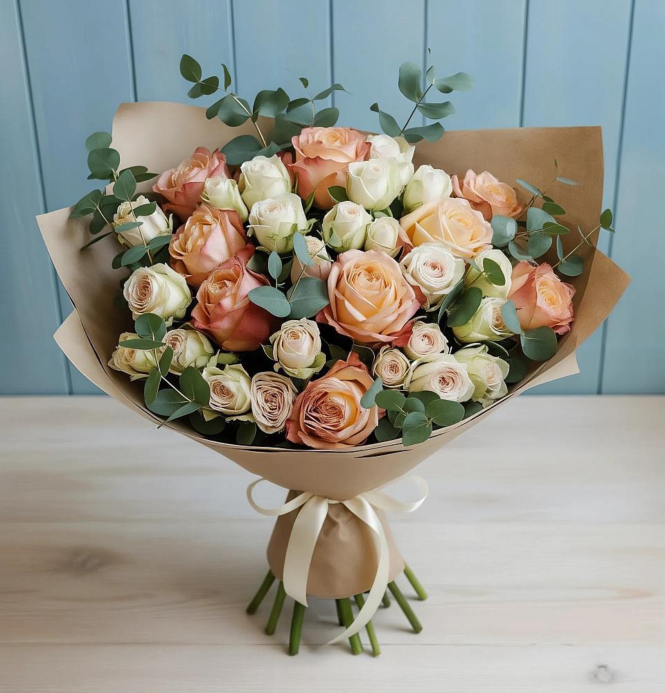 Букет цветов из: Альстромерии и Розы в Приводино