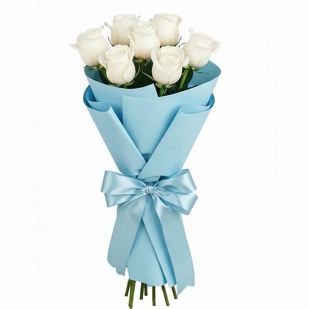 Букет 7 белых роз Проуд в Приводино