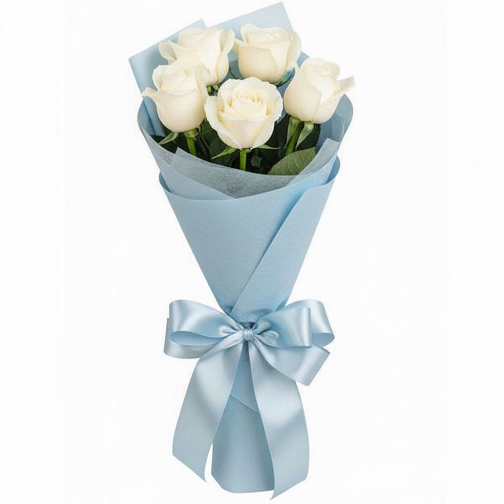 Букет 5 Белых роз Проуд в Приводино