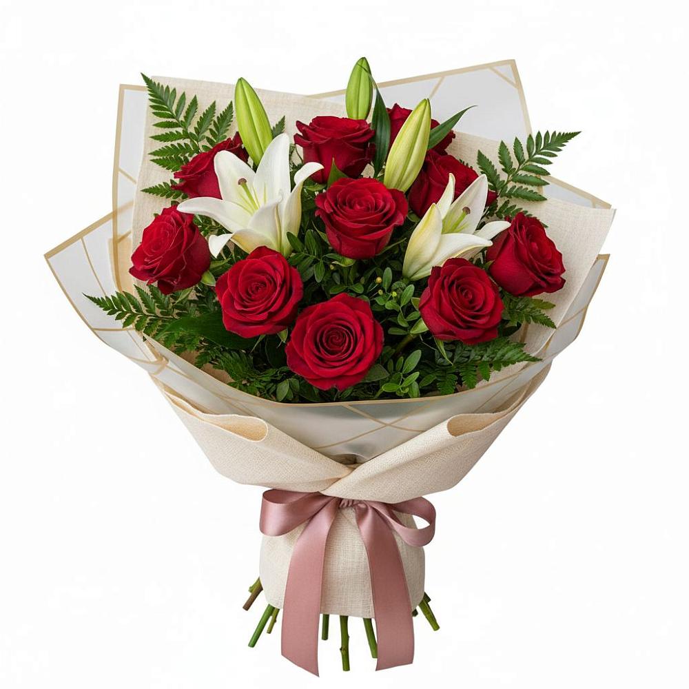 Букет цветов из: Лилии и Розы в Приводино