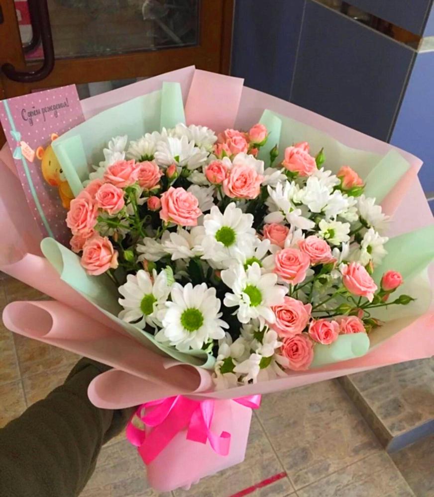 Букет цветов из: Розы и Хризантемы в Приводино