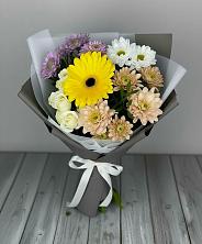 Букет цветов из:  Розы, Герберы и Хризантемы в Приводино