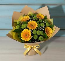 Букет цветов из:  Герберы и Хризантемы в Приводино