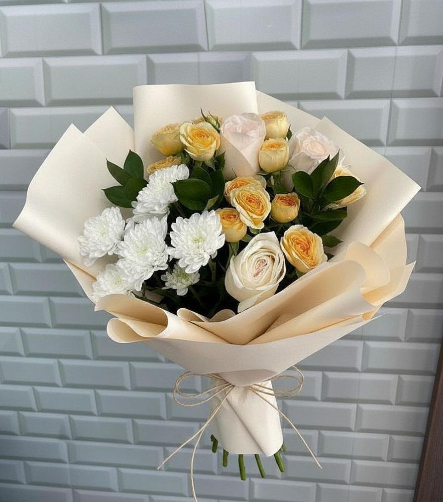 Букет цветов из: Розы и Хризантемы в Приводино