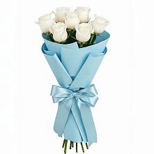 Букет 7 белых роз Проуд в Приводино