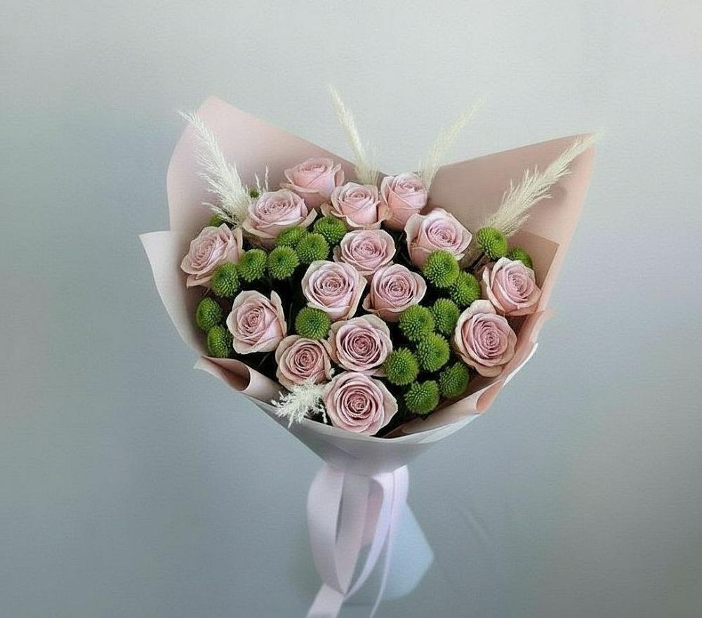 Букет цветов из: Розы и Хризантемы в Приводино