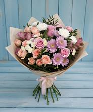 Букет цветов из:  Хризантемы, Розы и Альстромерии #REPLACE_PRED# Приводино