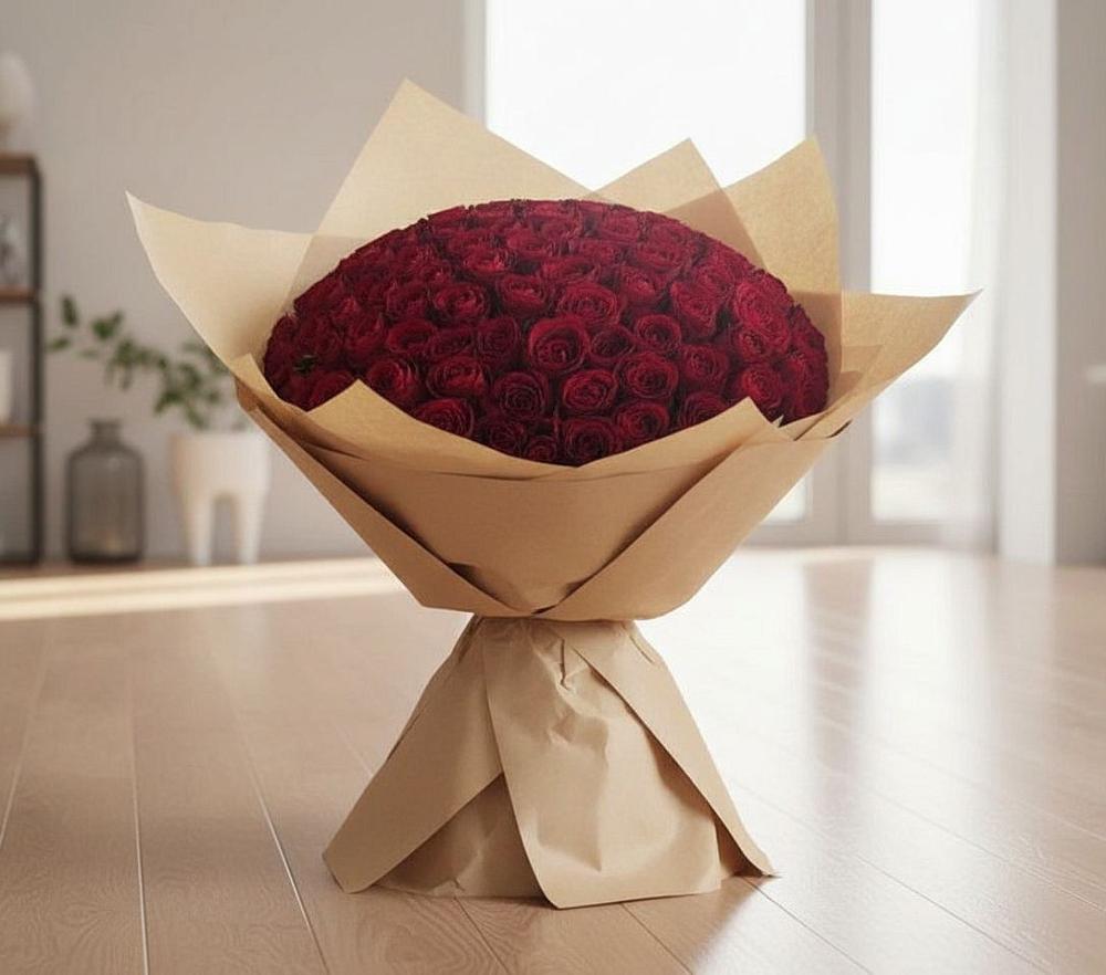 Букет 101 Красная роза в Приводино