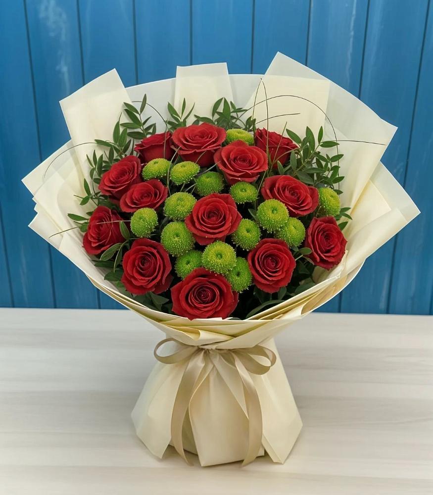 Букет цветов из: Розы и Хризантемы в Приводино